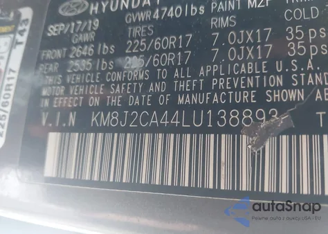 2020 Hyundai Tucson Se from USA, damaged, VIN KM8J2CA44LU138893